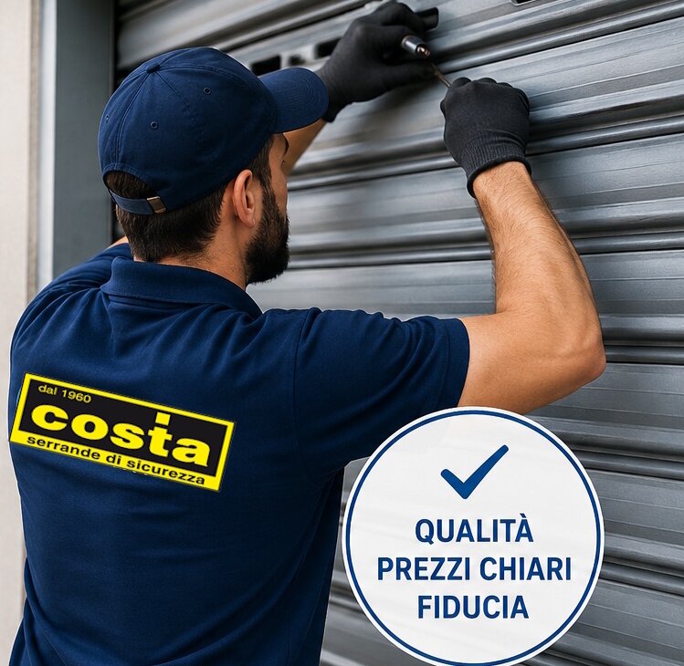 Cliente che approva un preventivo di riparazione serranda