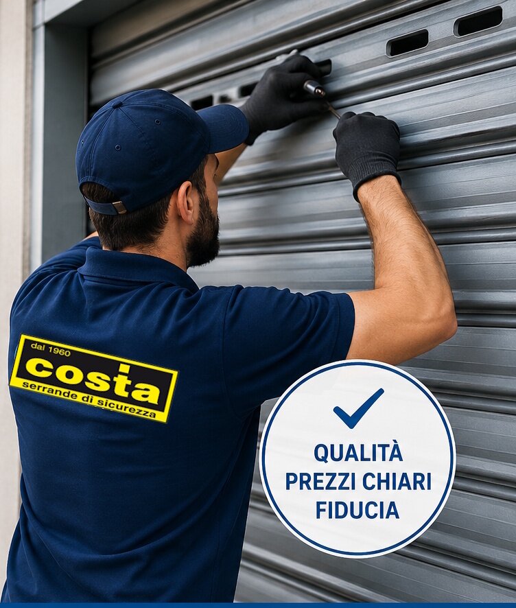 Nuova serranda metallica appena installata